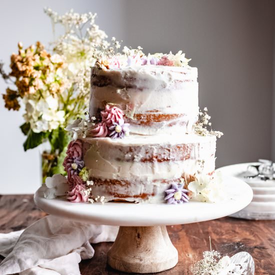 Homemade 2 Tier Vegan Wedding Cake - Recipe photo by thebananadiaries