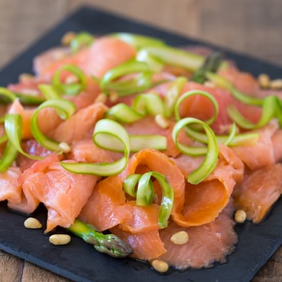 Smoked salmon carpaccio - Recipe photo by electricbluefood