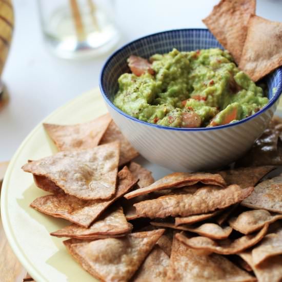 Homemade Tortilla Chips & Guacamole - Recipe photo by GlowSteady