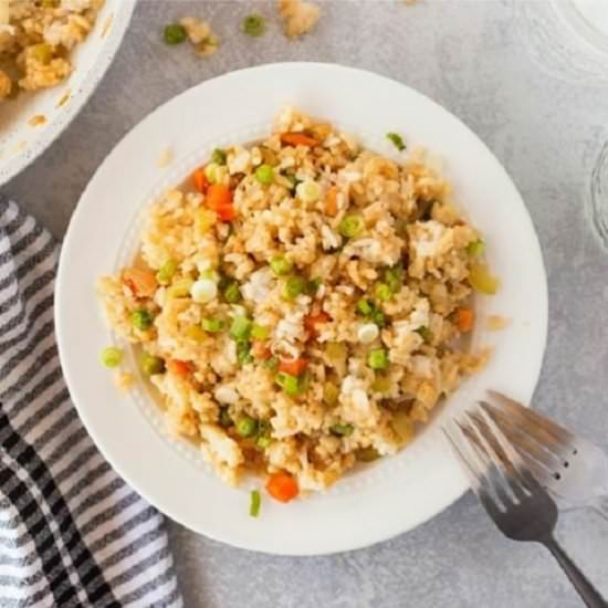 Easy “Fried” Rice - Recipe photo by noshingwiththenolands