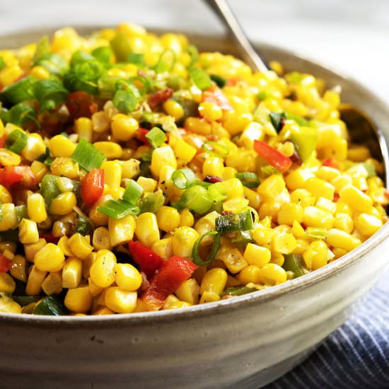 Corn Maque Choux - Recipe photo by PinchandSwirl
