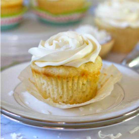 Rum Coconut Cupcakes - Recipe photo by TwoSugarBugs