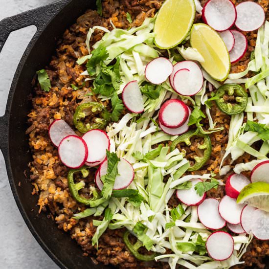 keto taco casserole - Recipe photo by StemandSpoon