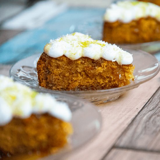 Eggless Coconut Caramel Cake - Recipe photo by tummy-to-heart