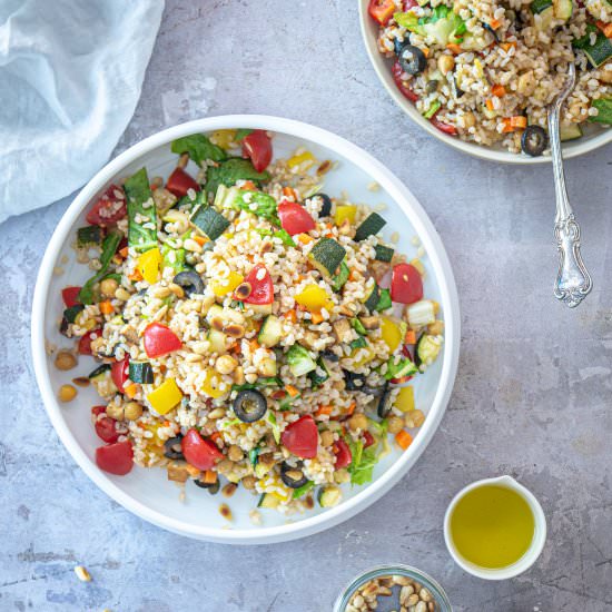 VEGAN ITALIAN RICE SALAD - Recipe photo by theplantbasedschool