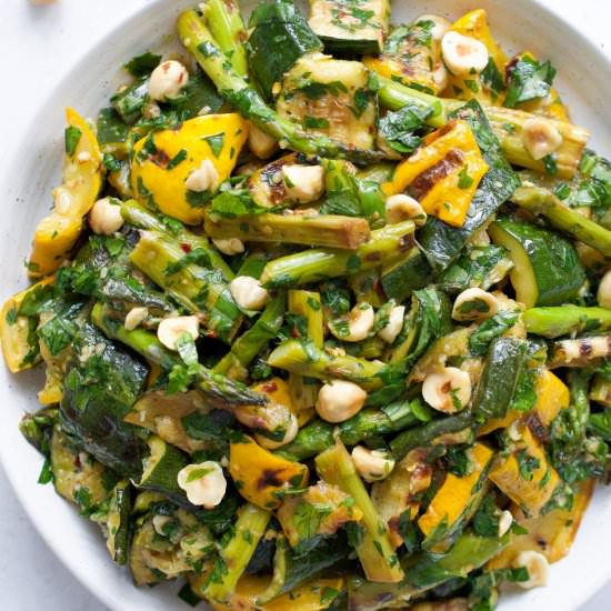 Grilled Zucchini & Asparagus Salad - Recipe photo by EveryLastBite