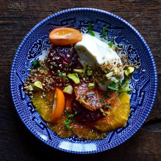Citrus Salad with Pistachio Dukkah - Recipe photo by drumbeets