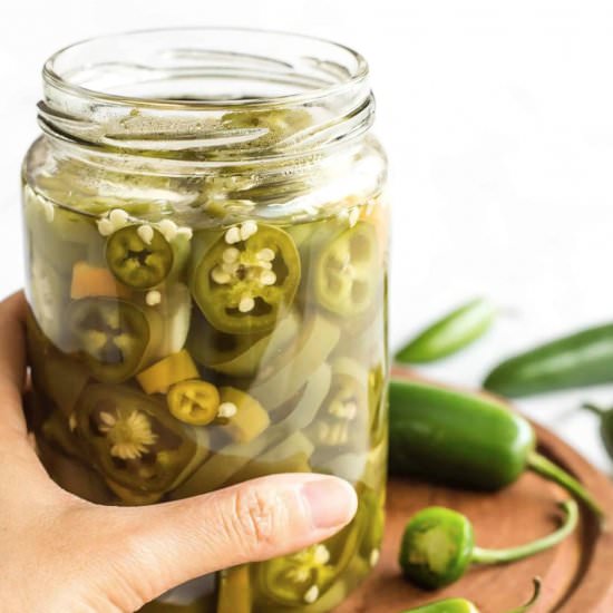 Easy Pickled Jalapeños (GF, Vegan) - Recipe photo by felicialim