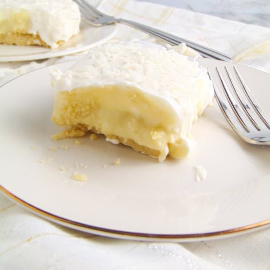 Coconut Cream Pie Bars - Recipe photo by gingersnapsbakingaffairs