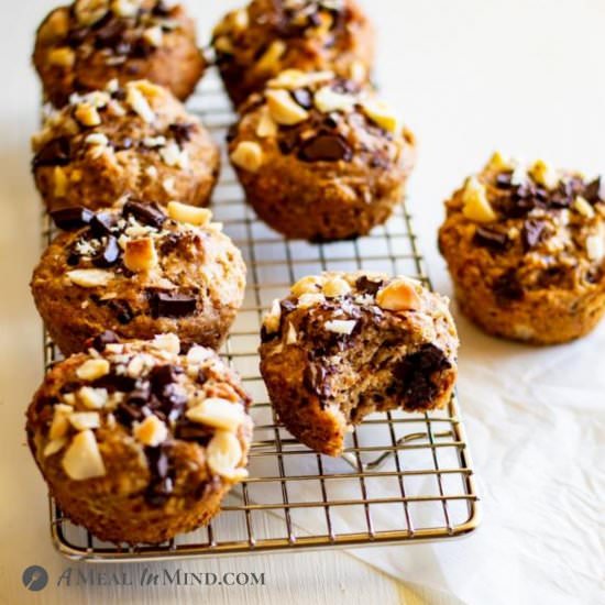 Chocolate Walnut Banana Muffins - Recipe photo by a meal in mind