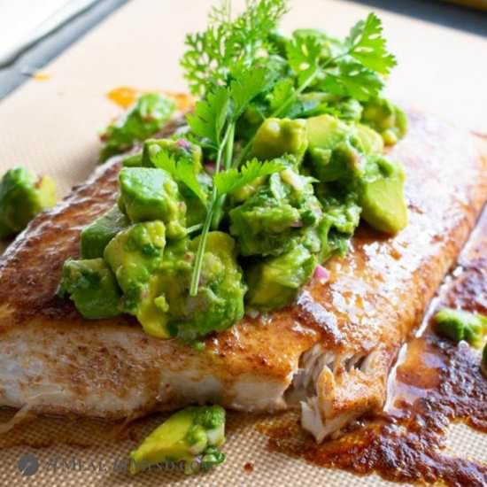 Spiced Fish with Avocado Salsa - Recipe photo by a meal in mind