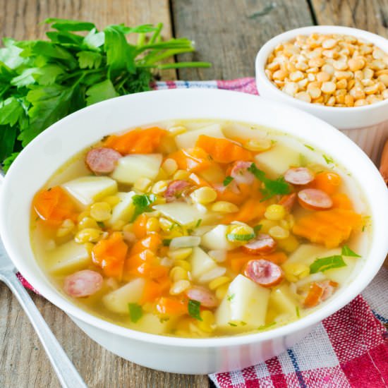 Sausage Peas Soup - Recipe photo by niftyrecipe