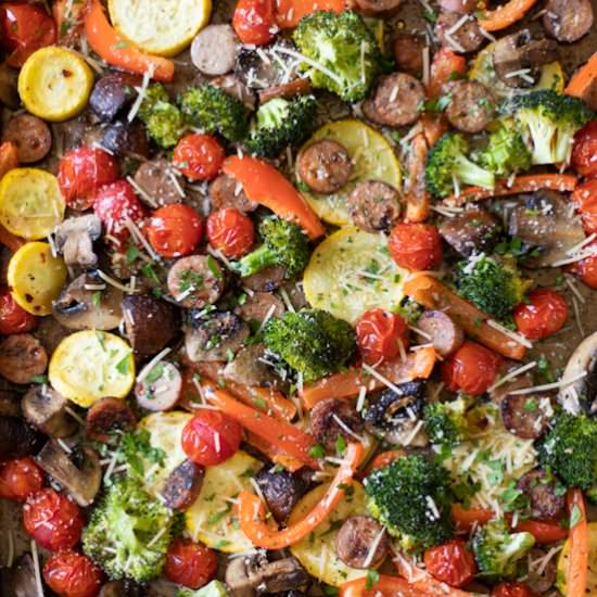 Easy Sausage and Veggie Sheet Pan - Recipe photo by anyascookbook