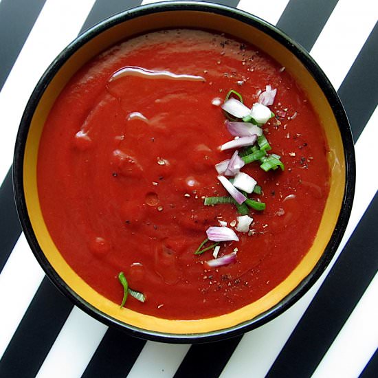 Red Pepper and Cherry Gazpacho - Recipe photo by booyahbuffet