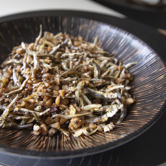 Dried Anchovies and Radish Stir-Fry - Recipe photo by foodmakesmehappy