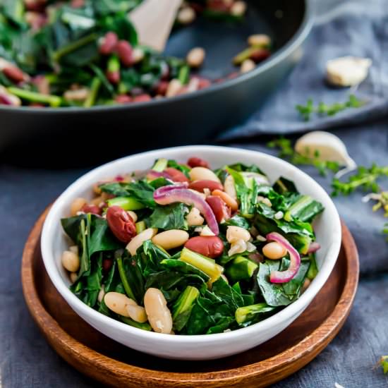 Dandelion Greens Skillet - Recipe photo by Running to the Kitchen