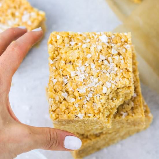 Salted Peanut Butter Rice Krispie - Recipe photo by Colleen Christensen