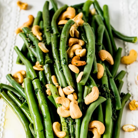 Buttered Green Beans & Cashews - Recipe photo by TheDeliciousSpoon
