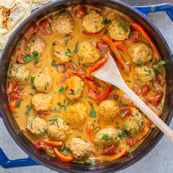 Chicken Tikka Masala Meatballs - Recipe photo by Strawberry Blondie Kitchen