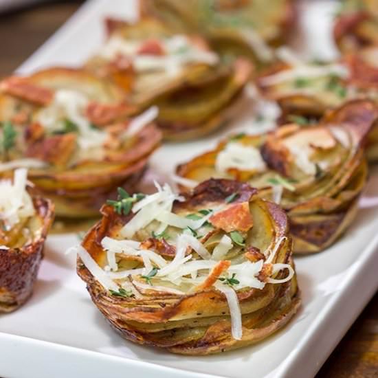 Muffin Tin Loaded Baked Potatoes - Recipe photo by spicedblog