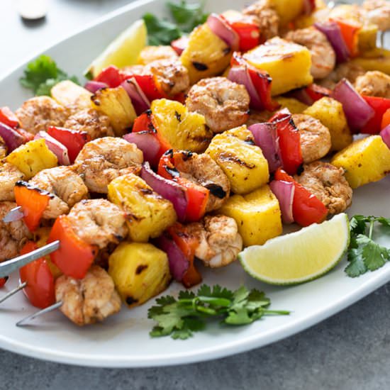 Jerk Pineapple Shrimp Skewers - Recipe photo by flavorthemoments
