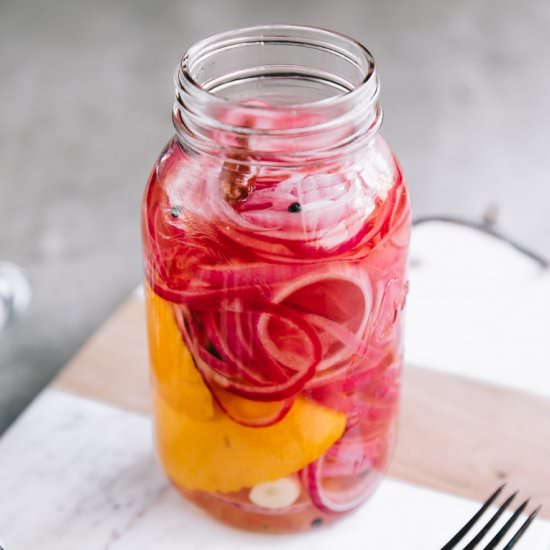 Quick Pickled Red Onions - Recipe photo by theforkedspoon