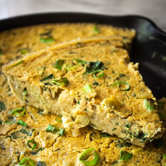 Crustless Chickpea Flour Quiche - Recipe photo by cashews_and_quinoa