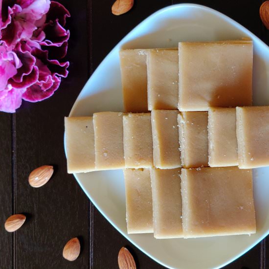 Almond Fudge | Badam Burfi - Recipe photo by Pavis Kitchen