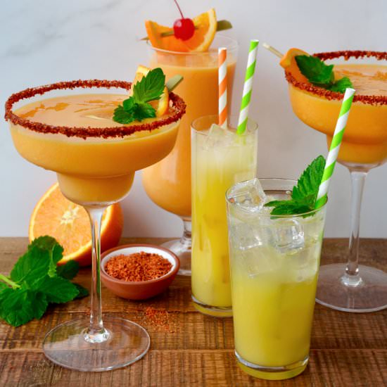 Orange & Mango Margarita Three Ways - Recipe photo by justataste
