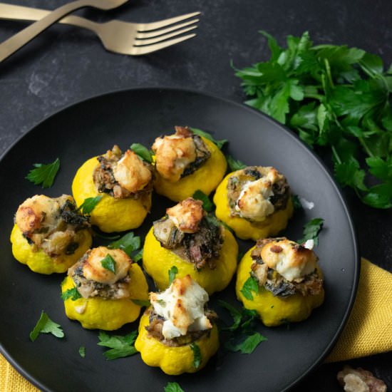 Stuffed Patty Pan Squash - Recipe photo by JawnsICooked