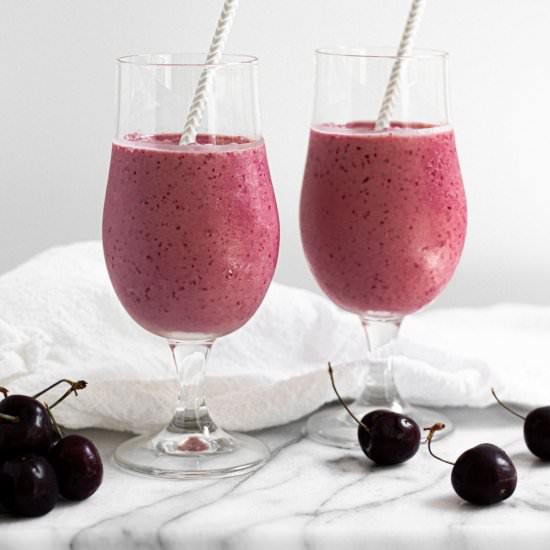 Protein Cherry Vanilla Smoothie - Recipe photo by Sarah Gold Nutrition