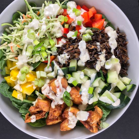 Air Fryer Tofu Bowls w/ Lime Aioli - Recipe photo by summeryule.com
