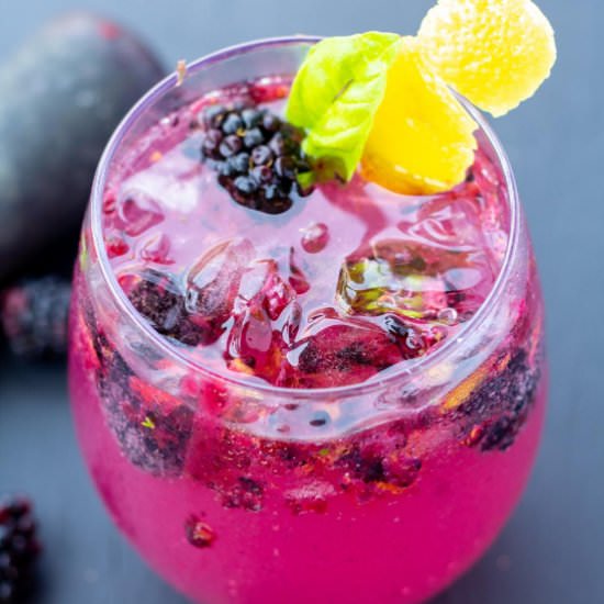 Refreshing Blackberry Basil Fizz - Recipe photo by Salty Lemon Sister