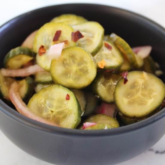 Spicy Pickled Cucumbers - Recipe photo by itsnotcomplicatedrecipes