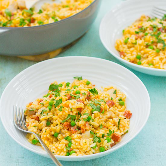Easy Chicken and Chorizo Risotto - Recipe photo by easypeasyfoodie
