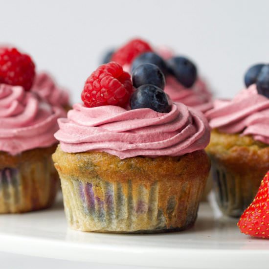 Lemon & Mixed Berry Cupcakes - Recipe photo by EveryLastBite
