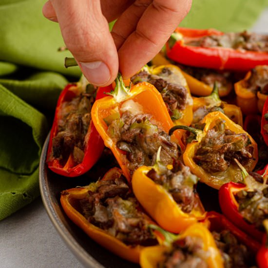 mini philly cheesesteak peppers - Recipe photo by freshaprilflours