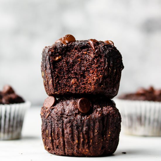 healthy chocolate eggplant muffins - Recipe photo by okonomi kitchen