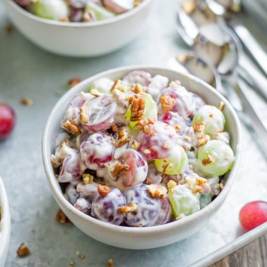 Grape Salad (Vanilla-Cream Cheese) - Recipe photo by Two Healthy Kitchens