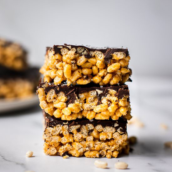 Peanut Butter Rice Crispy Treats - Recipe photo by Shuangys Kitchensink