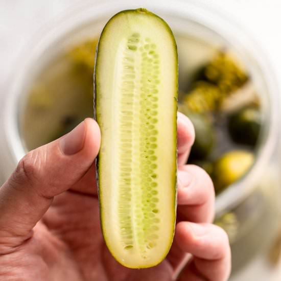 Easy Lacto Fermented Cucumbers - Recipe photo by PantsDownApronsOn