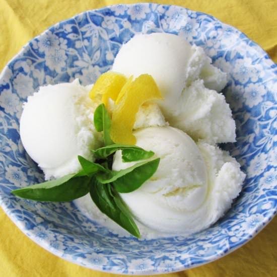Lemon Basil Ricotta Ice Cream - Recipe photo by foodinbrief