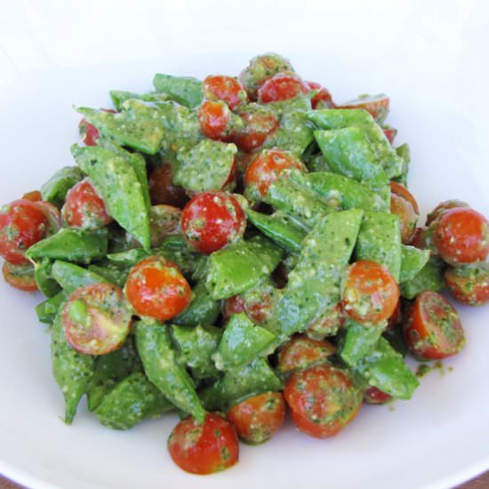 Tomato Snap Pea Salad - Recipe photo by foodinbrief