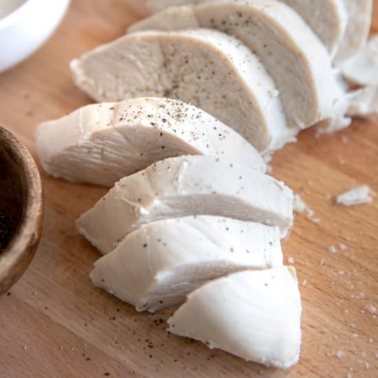 Poached Chicken Breasts - Recipe photo by theforkedspoon