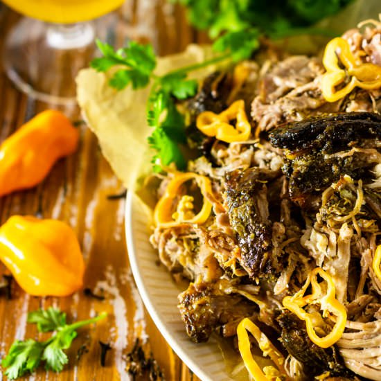 Jamaican Jerk Pork Shoulder - Recipe photo by Burrata and Bubbles