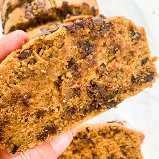Chocolate Chip Zucchini Bread - Recipe photo by Wellness by Kay