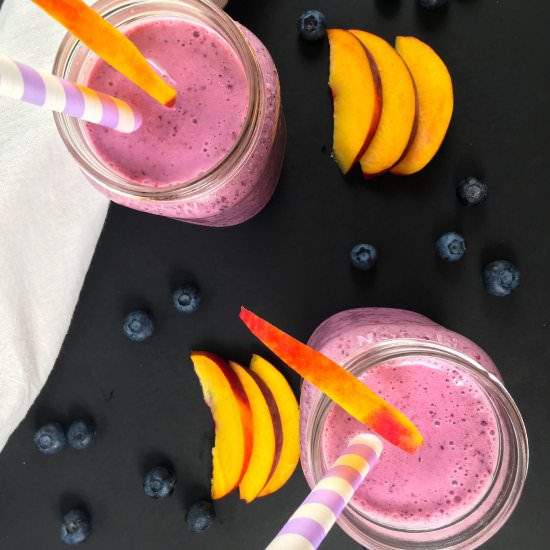 Peach Blueberry Smoothie w/Lavender - Recipe photo by summeryule.com
