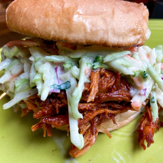 BBQ Chicken Sandwich with Slaw - Recipe photo by Recipes with Rachel