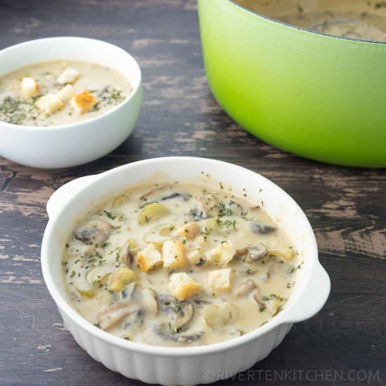Mushroom and Celery Soup - Recipe photo by Rivertenkitchen