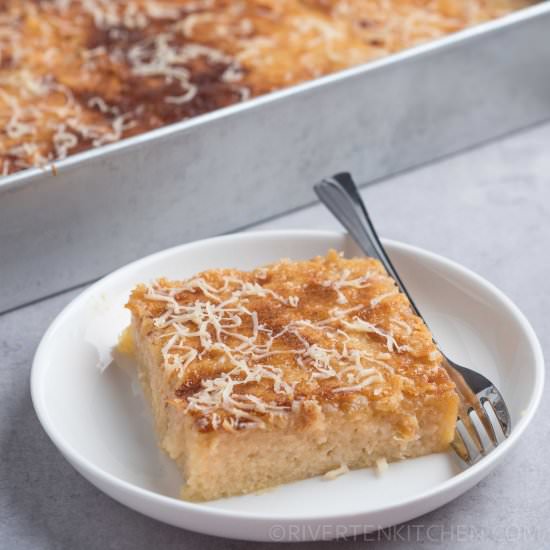 Filipino Cassava Cake - Recipe photo by Rivertenkitchen